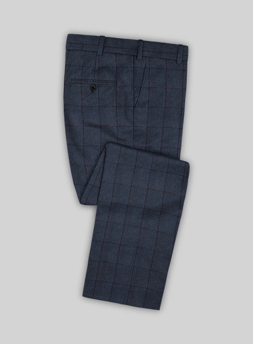 Scabal Tornado Windowpane Blue Wool Suit - Image 5