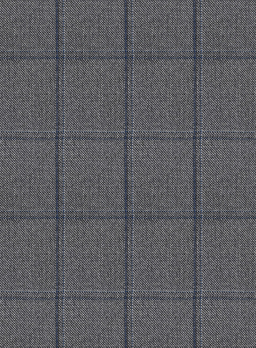Scabal Tornado Windowpane Gray Wool Suit - Image 6