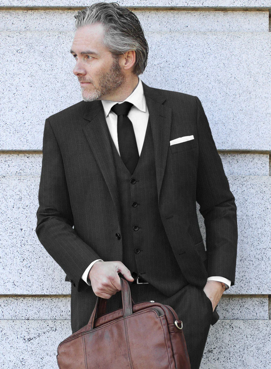 Scabal Vadal Stripe Gray Wool Jacket - Image 2