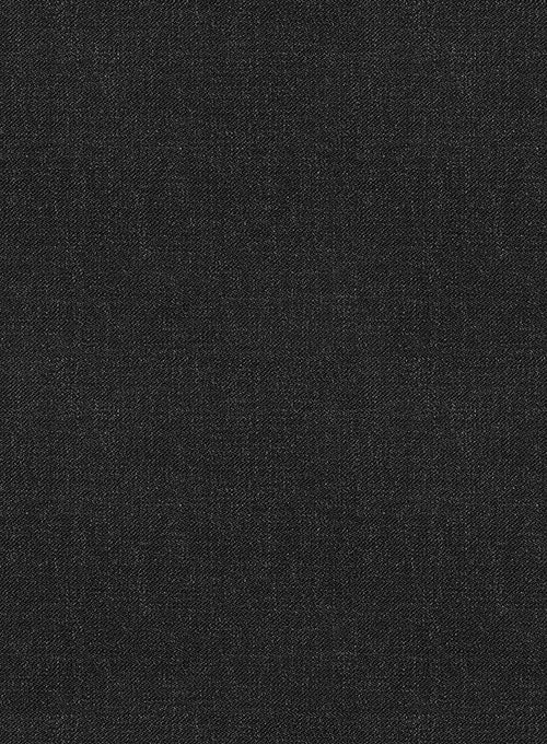 Scabal Worsted Dark Charcoal Wool Pants - Image 2