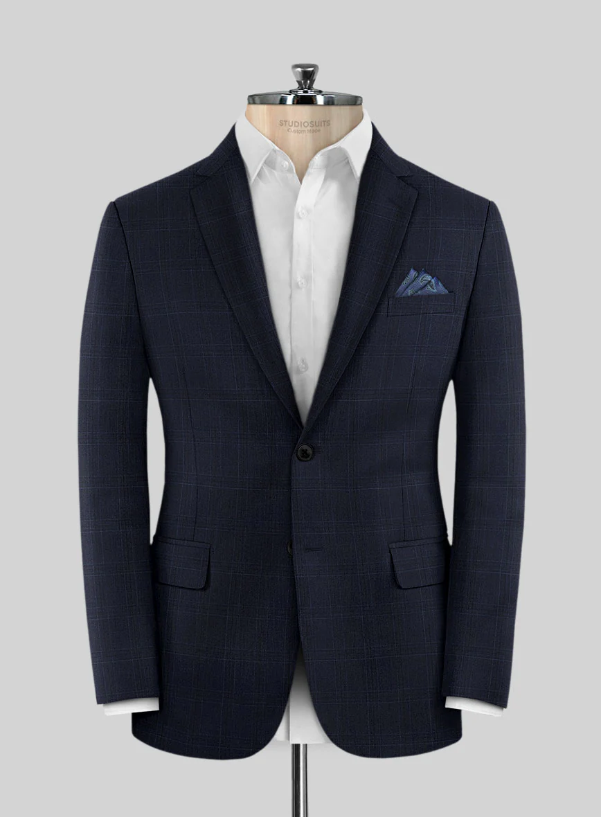 Scabal Xuito Checks Blue Wool Jacket