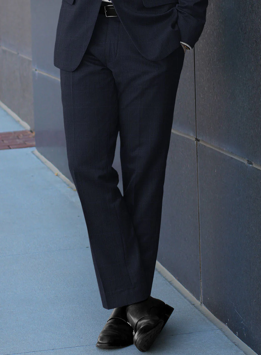 Scabal Xuito Checks Blue Wool Suit - Image 5
