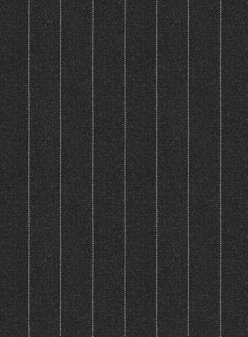 Scabal Ysido Stripe Charcoal Wool Jacket - Image 3