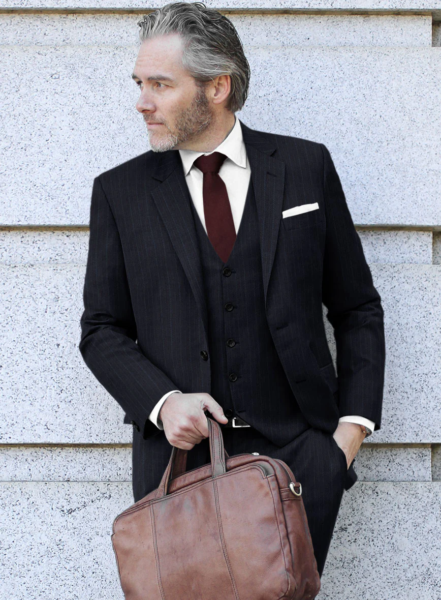 Scabal Zoillo Stripe Blue Wool Jacket - Image 2
