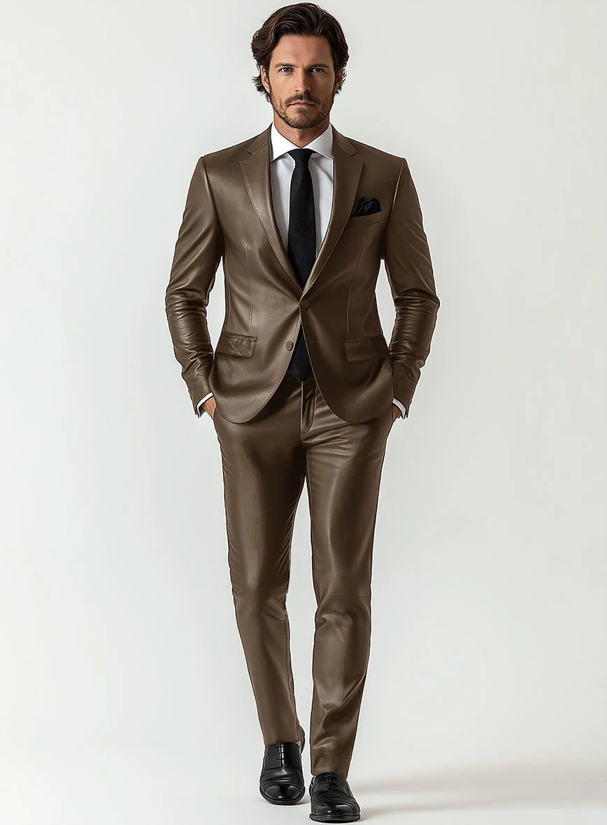 Scottish Brown Leather Suit - Image 3