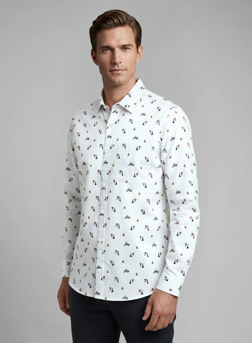 Shark Pizza Cotton Shirt