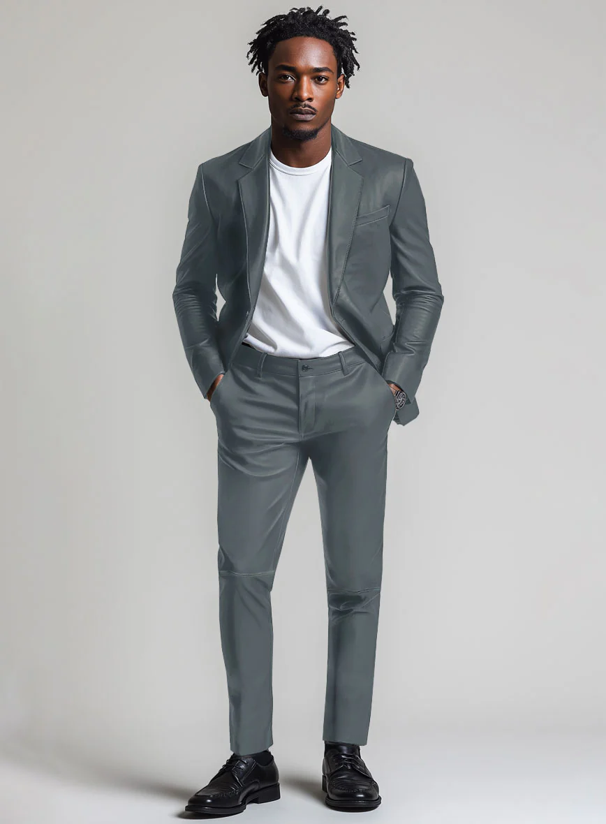 Sherpa Gray Leather Suit - Image 4