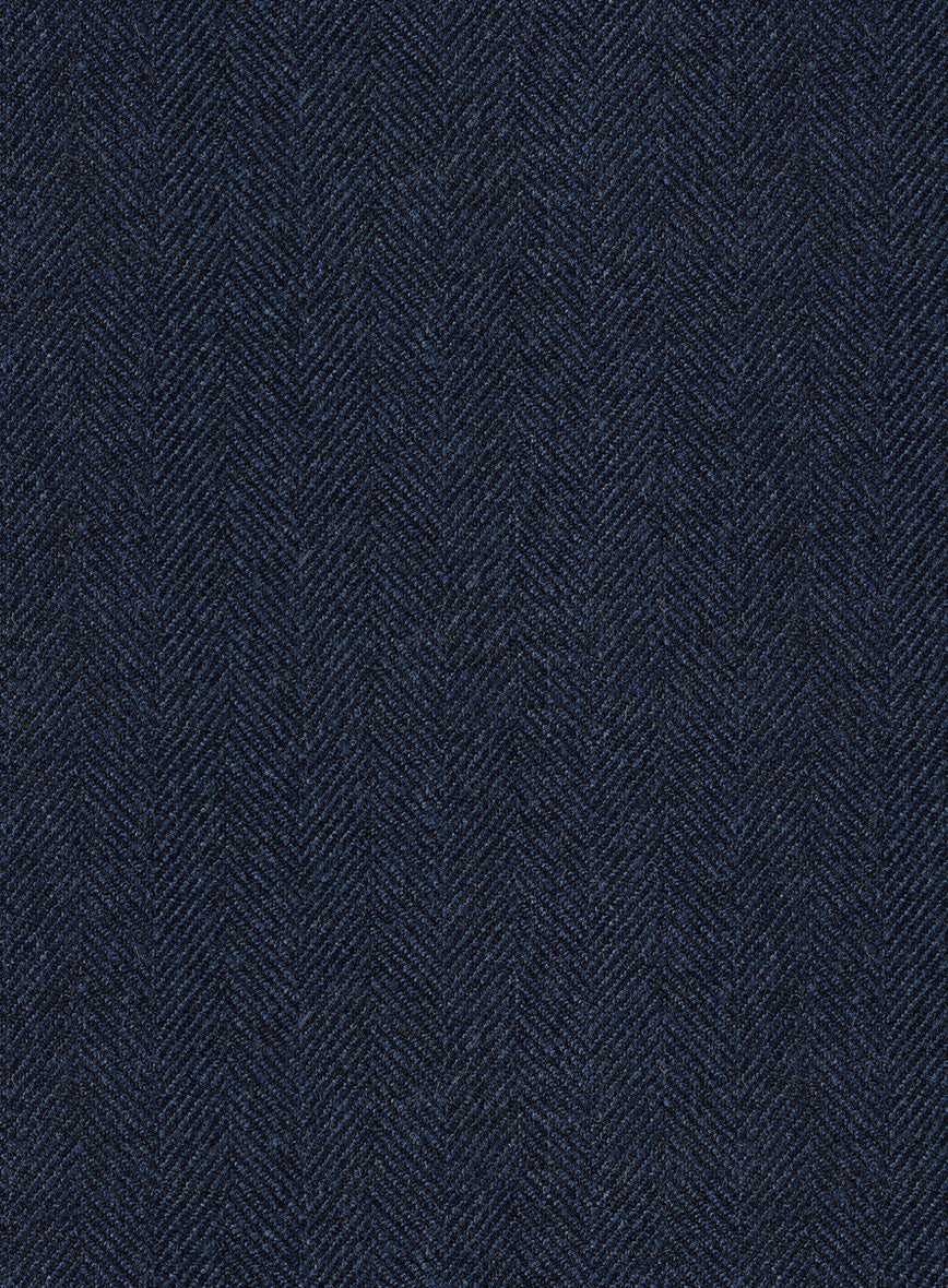 Showman Blue Herringbone Tweed Double Breasted Jacket - Image 2