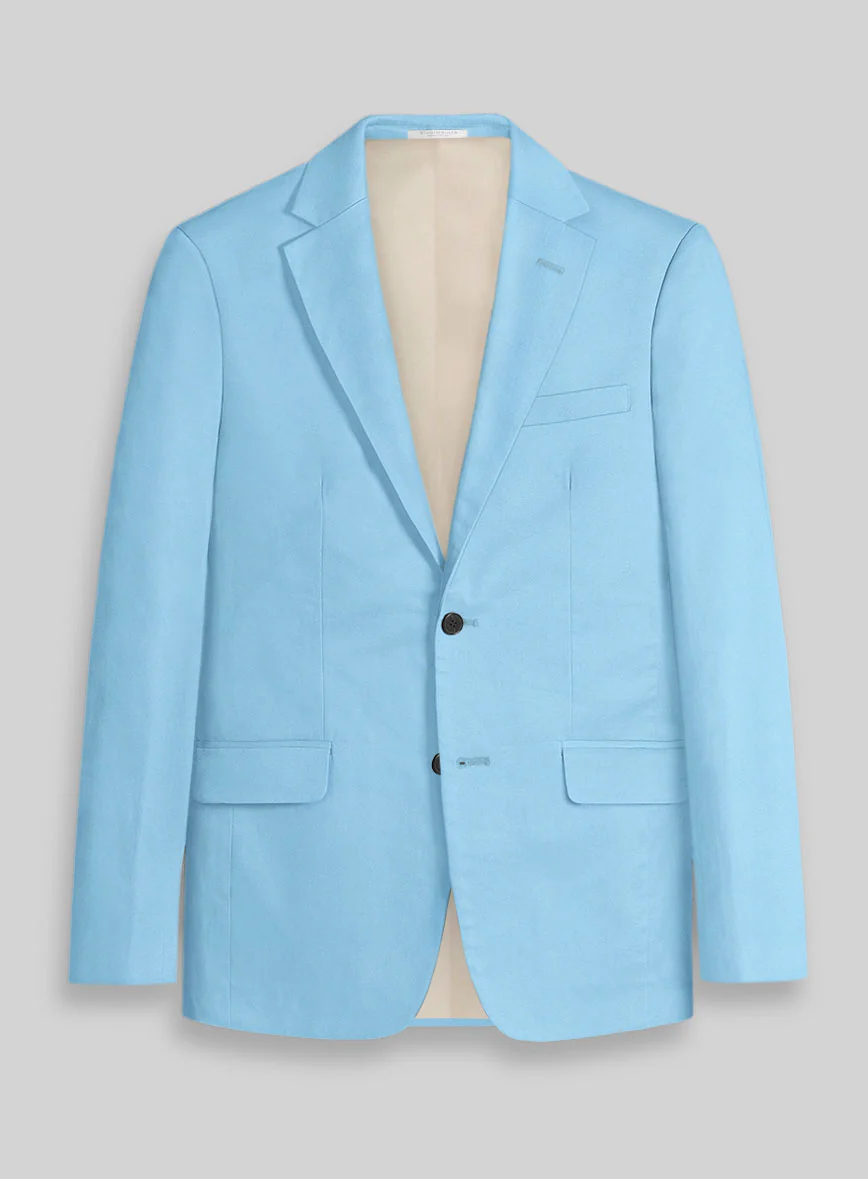 Sky Blue Napoli Stretch Light Weight Cotton Jacket