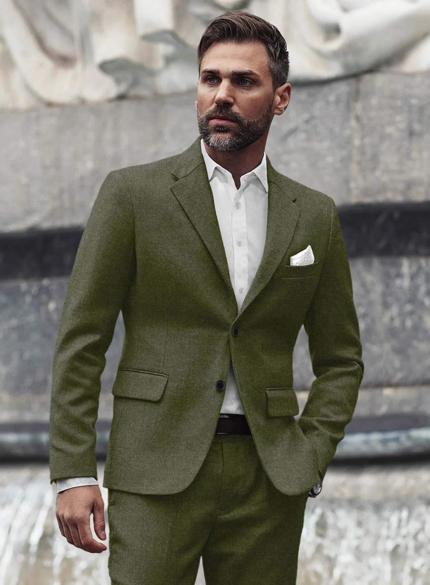 Slate Green Flannel Wool Jacket - Image 2