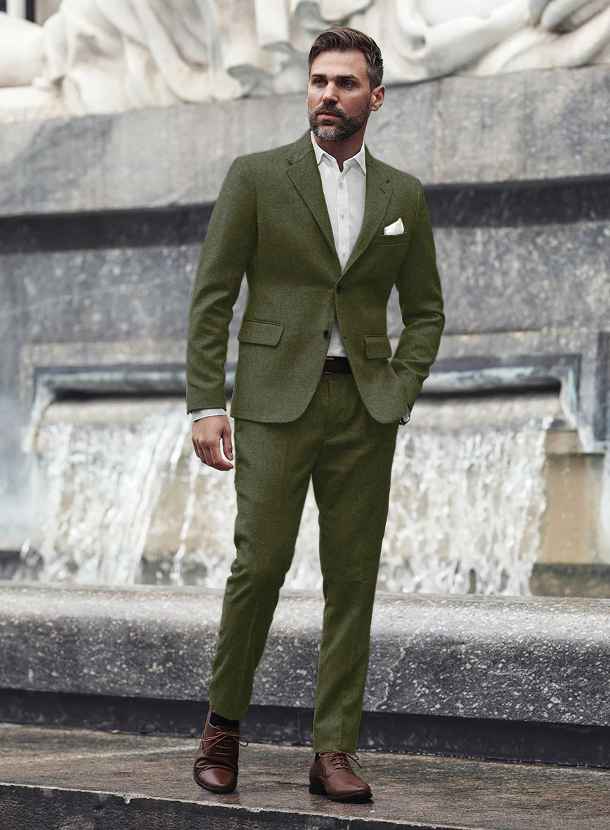 Slate Green Flannel Wool Suit