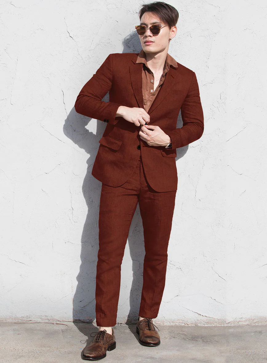 Solbiati Art Du Lin Auburn Linen Suit - Image 2