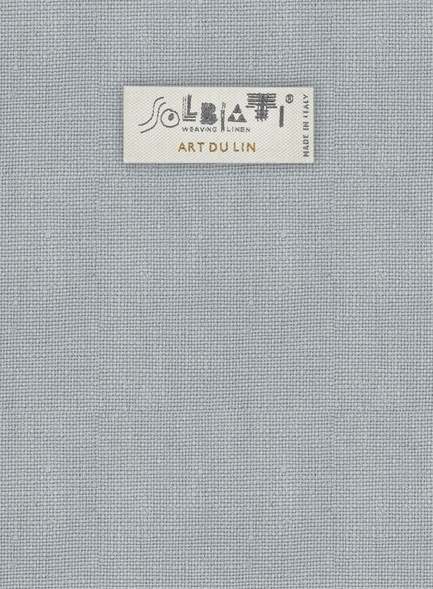 Solbiati Art Du Lin Blue Gray Linen Pants - Image 3