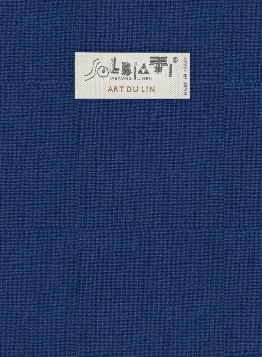 Solbiati Art Du Lin Cobalt Blue Linen Suit - Image 6