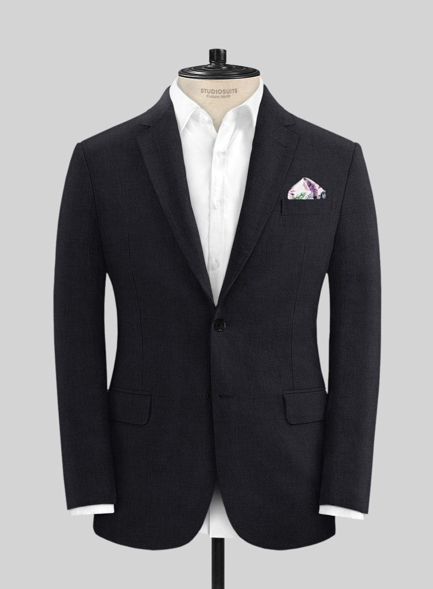 Solbiati Art Du Lin Dark Blue Linen Suit - Image 3