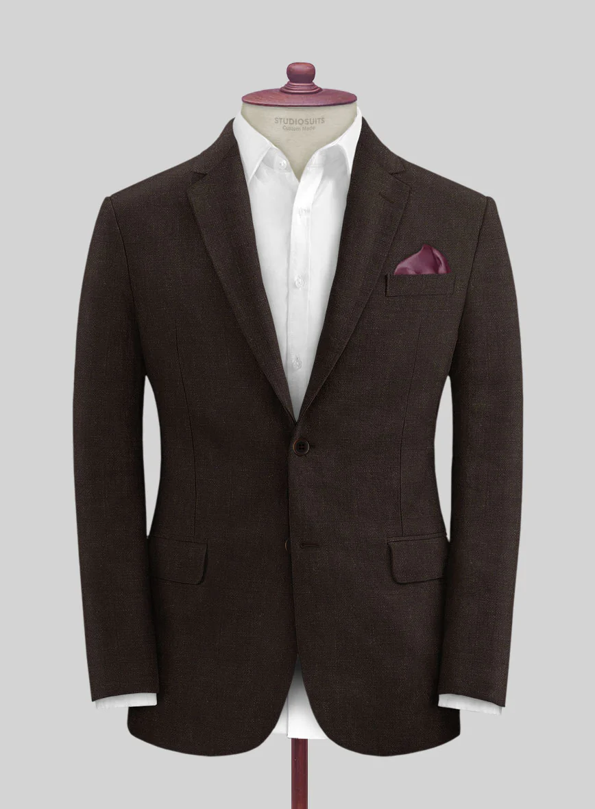 Solbiati Art Du Lin Dark Brown Linen Jacket