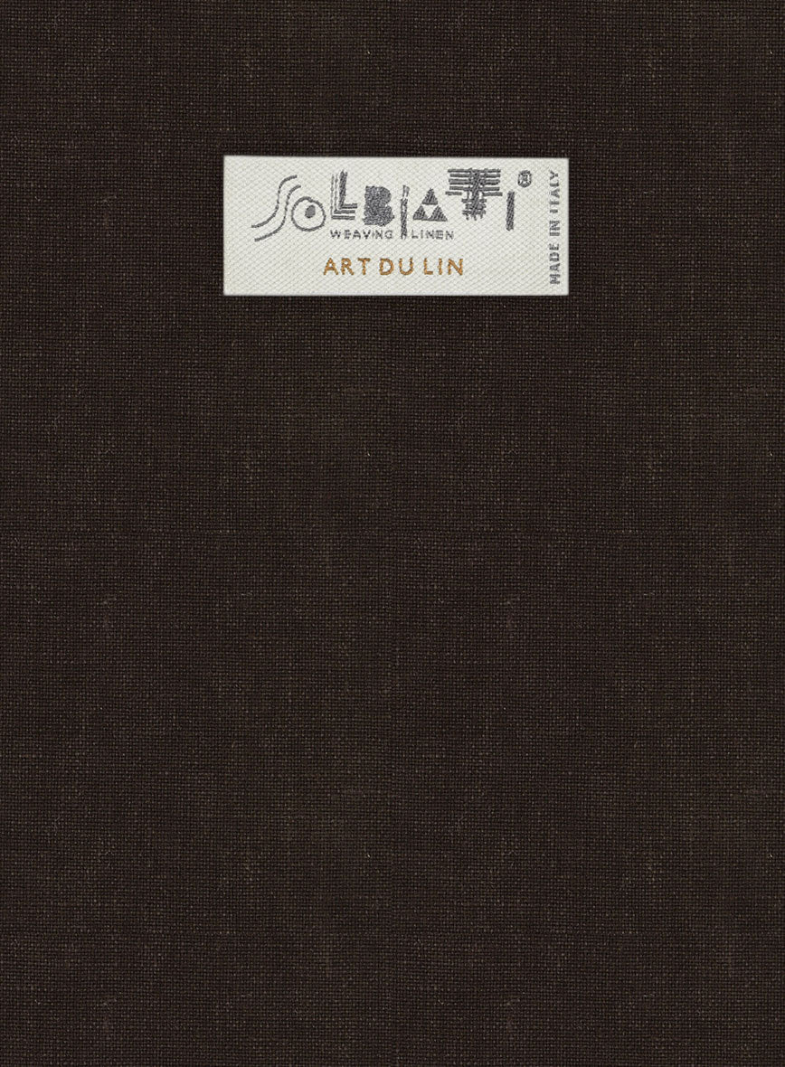 Solbiati Art Du Lin Dark Brown Linen Pants - Image 3