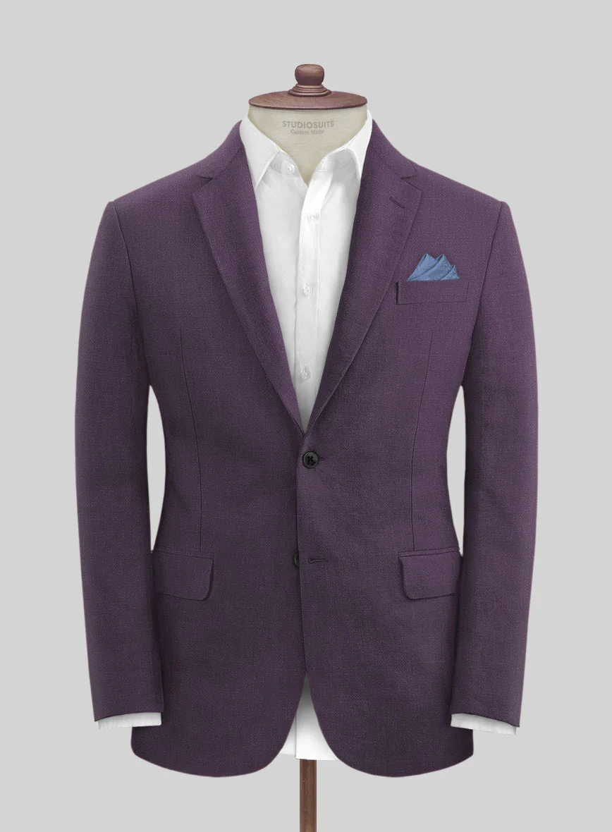 Solbiati Art Du Lin Dark Lavender Linen Suit - Image 3