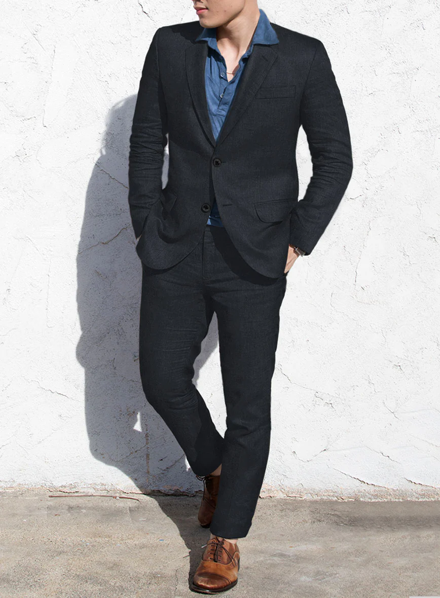 Solbiati Art Du Lin Deep Blue Linen Suit - Image 2