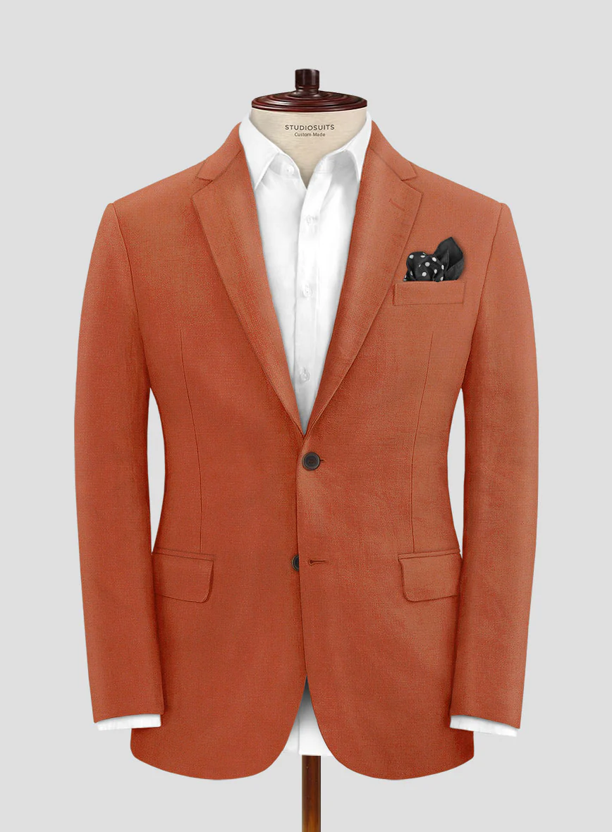 Solbiati Art Du Lin Deep Orange Linen Jacket