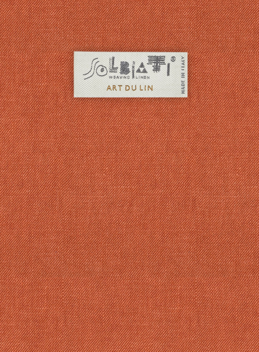Solbiati Art Du Lin Deep Orange Linen Suit - Image 6