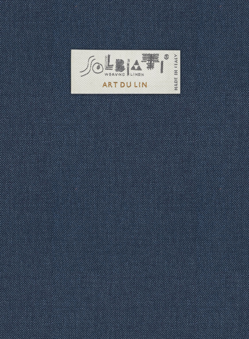Solbiati Art Du Lin Ebony Blue Linen Suit - Image 6