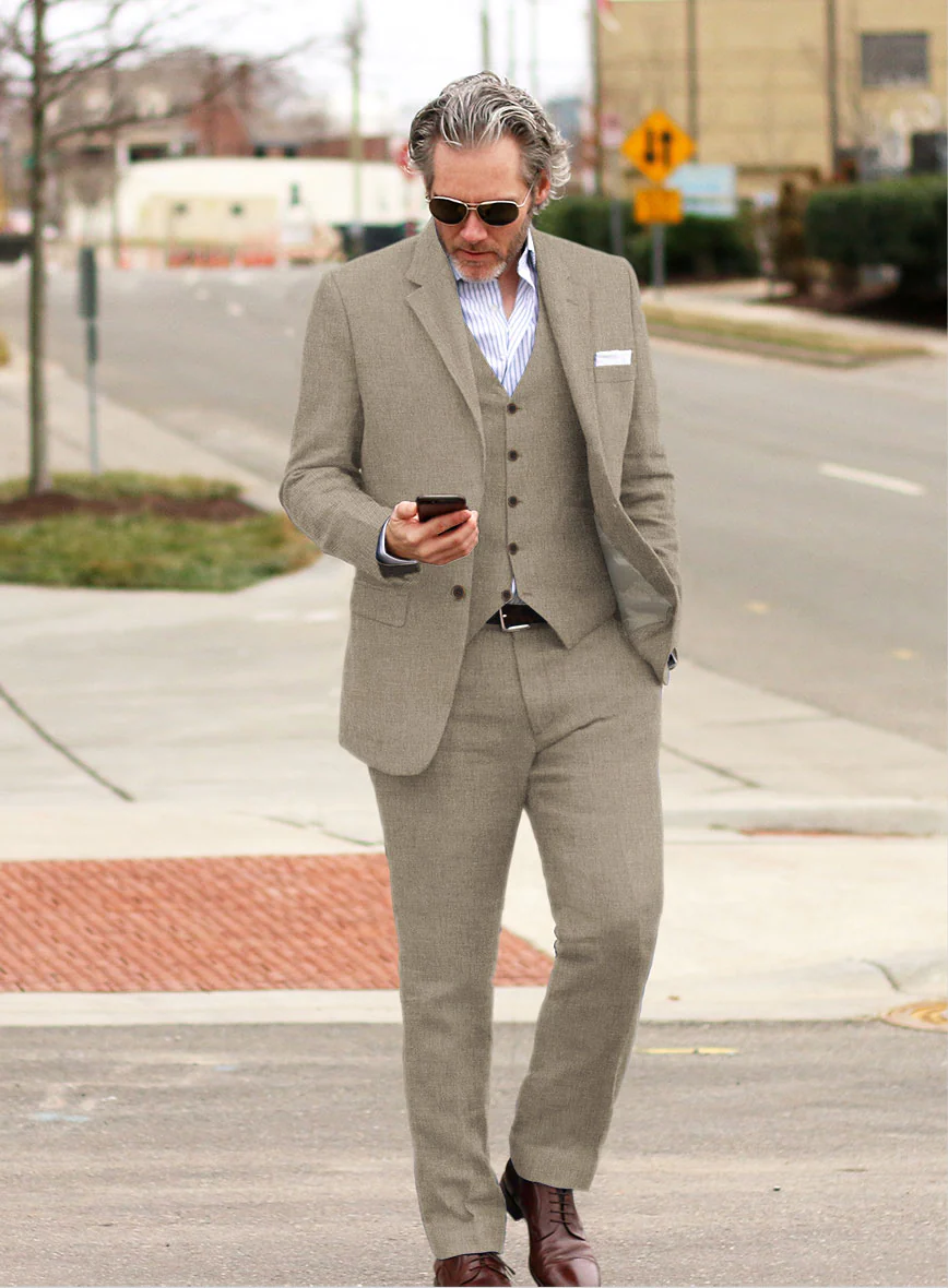 Solbiati Art Du Lin Hazel Brown Linen Suit - Image 2
