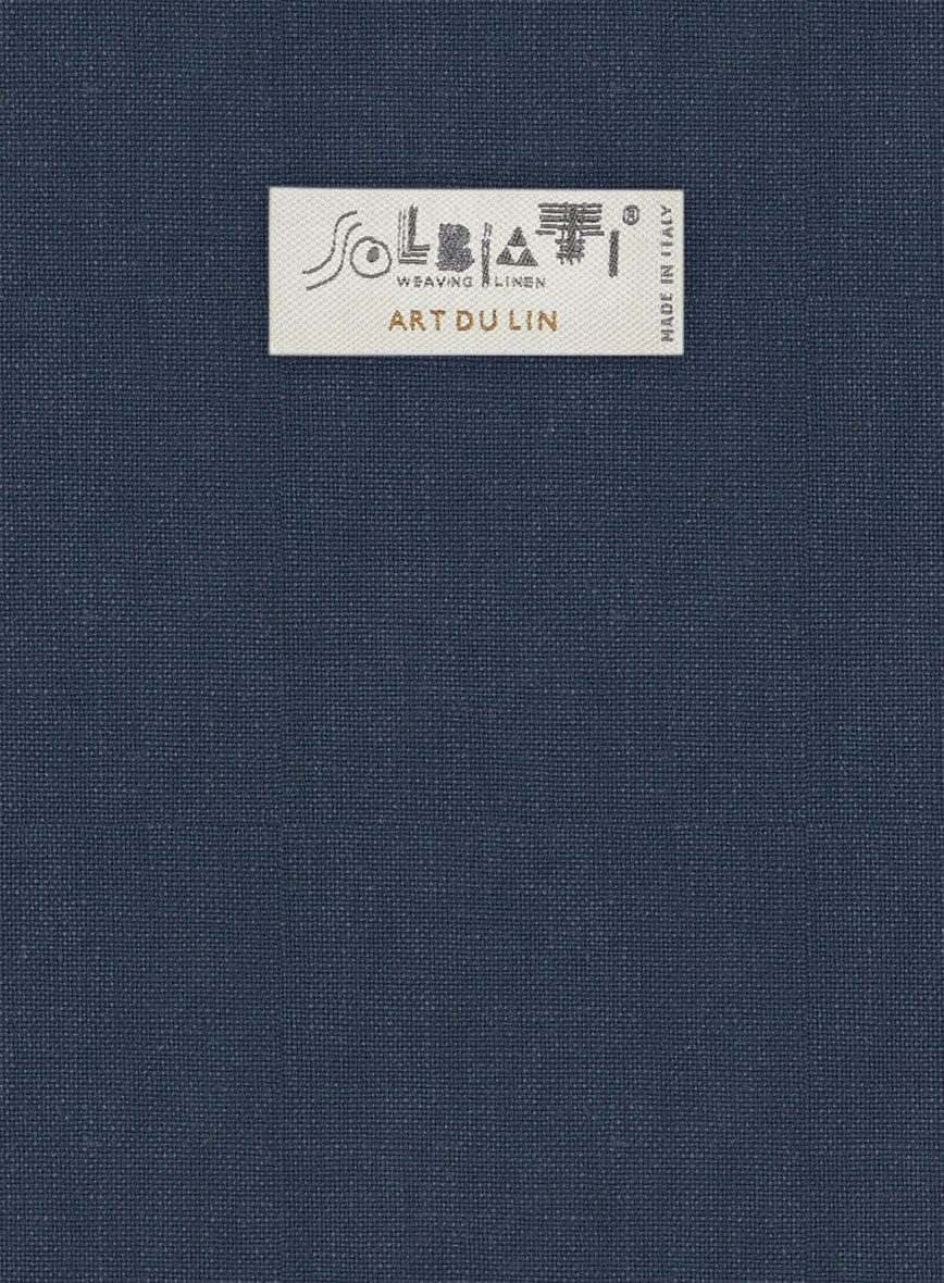 Solbiati Art Du Lin Indigo Blue Linen Pants - Image 2