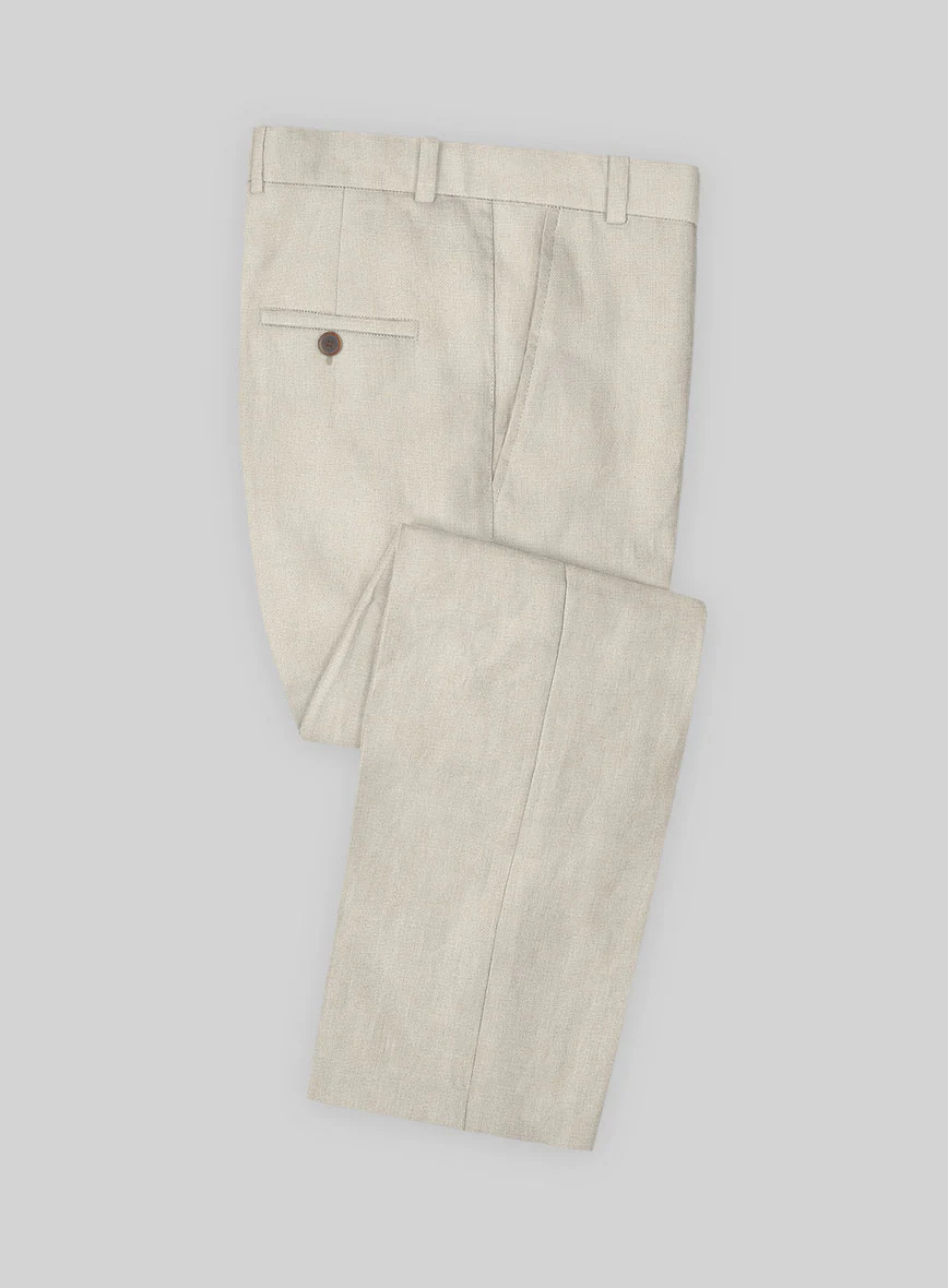 Solbiati Art Du Lin Light Beige Linen Pants