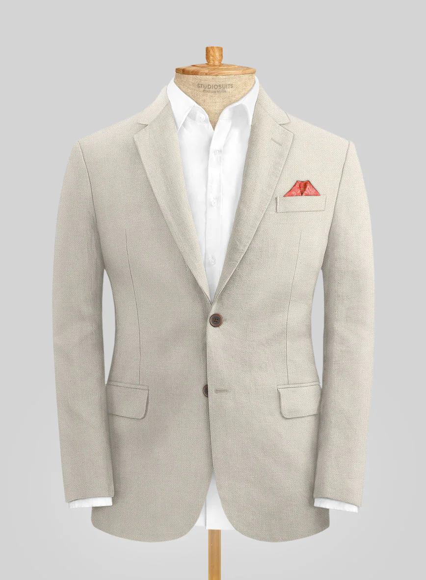 Solbiati Art Du Lin Light Beige Linen Suit - Image 3