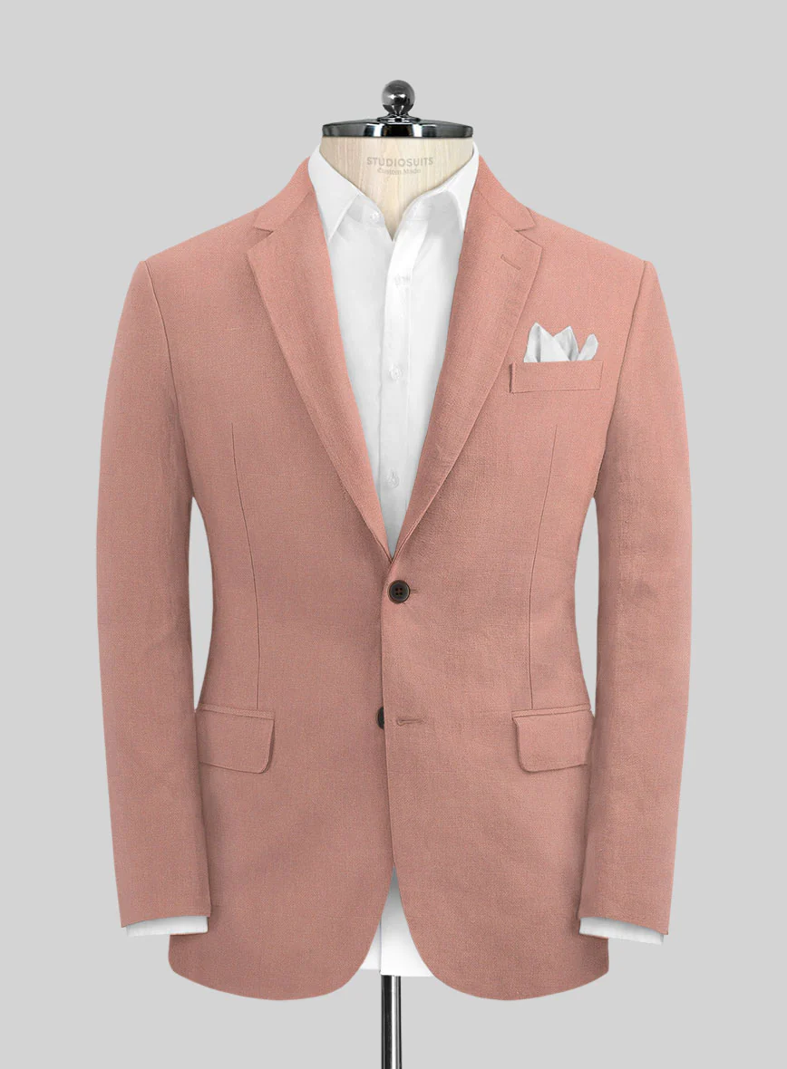 Solbiati Art Du Lin Light Melon Linen Suit - Image 3