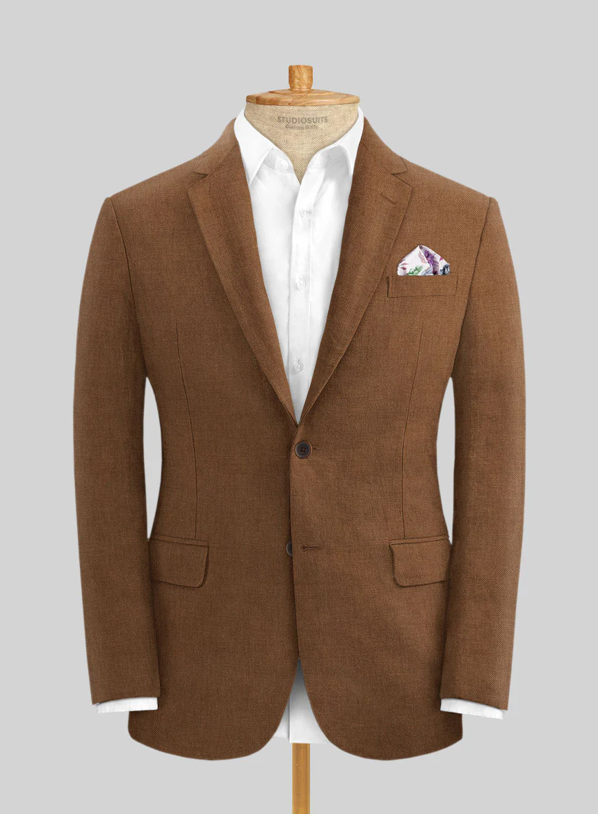 Solbiati Art Du Lin Otter Brown Linen Jacket