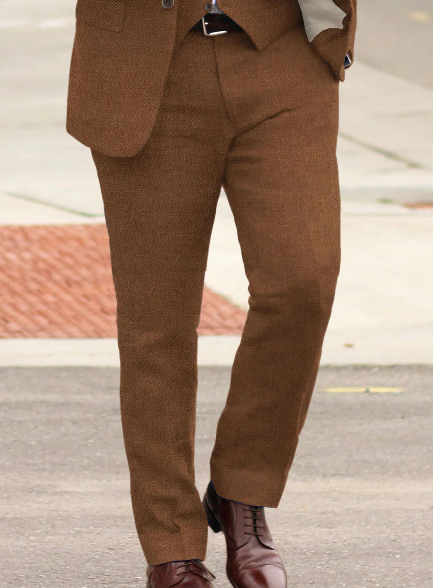 Solbiati Art Du Lin Otter Brown Linen Pants - Image 2