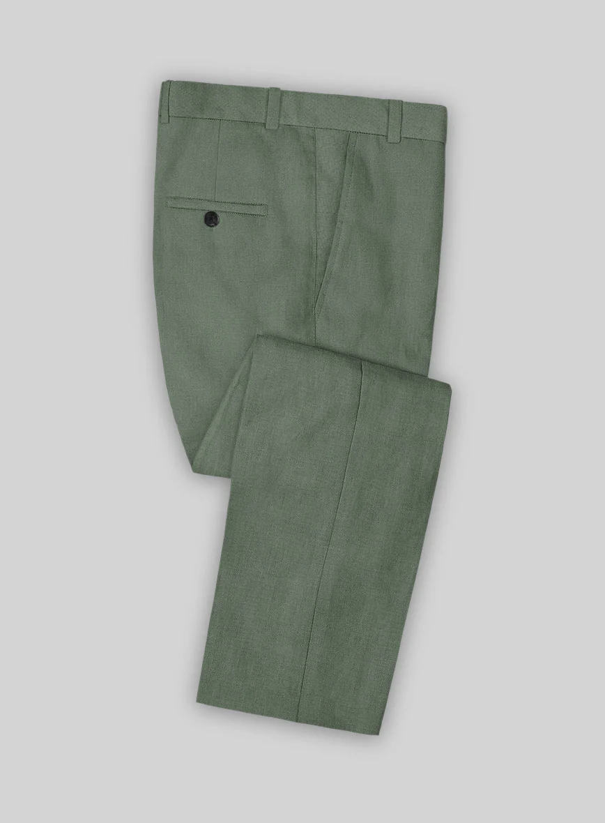Solbiati Art Du Lin Sage Green Linen Pants