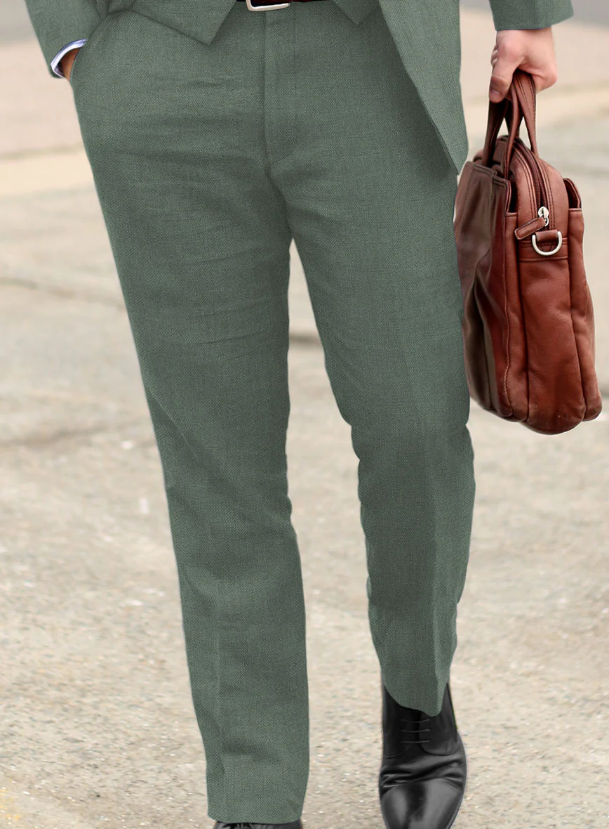 Solbiati Art Du Lin Sage Green Linen Pants - Image 2