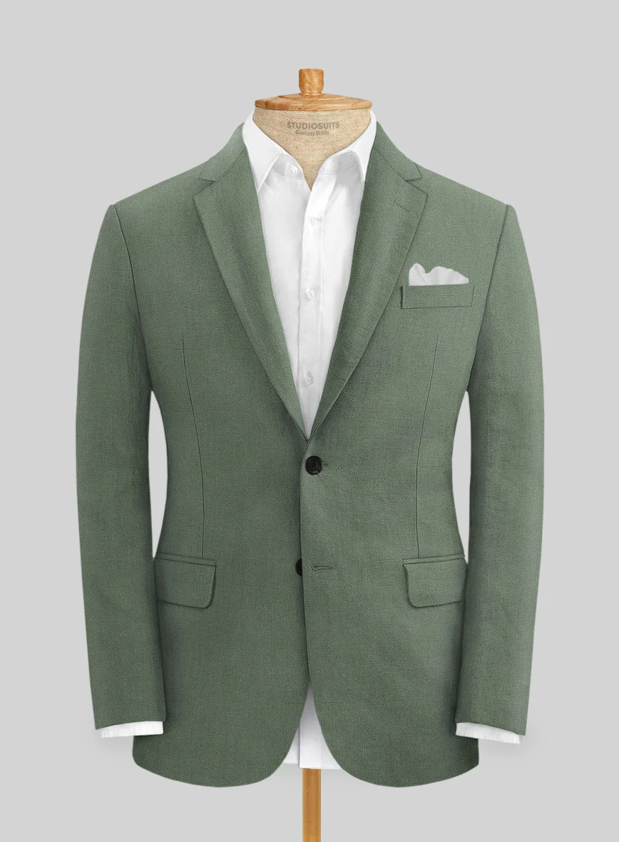 Solbiati Art Du Lin Sage Green Linen Suit - Image 3