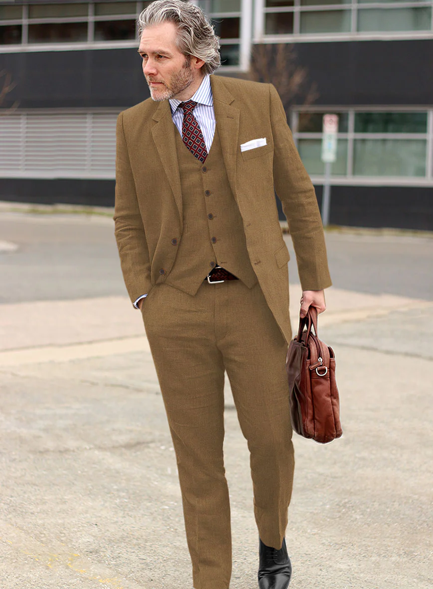 Solbiati Art Du Lin Tan Linen Suit - Image 2