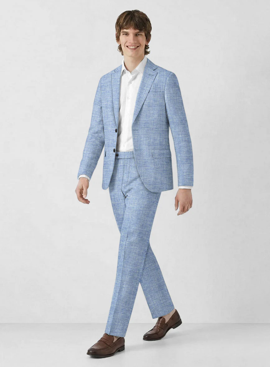 Solbiati Artic Blue Linen Suit
