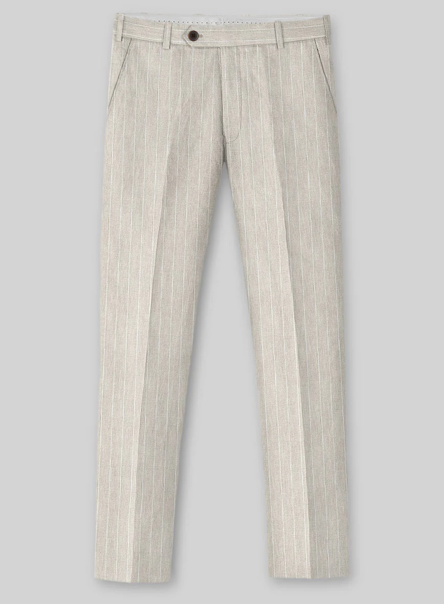 Solbiati Barn Beige Stripe Linen Suit - Image 5
