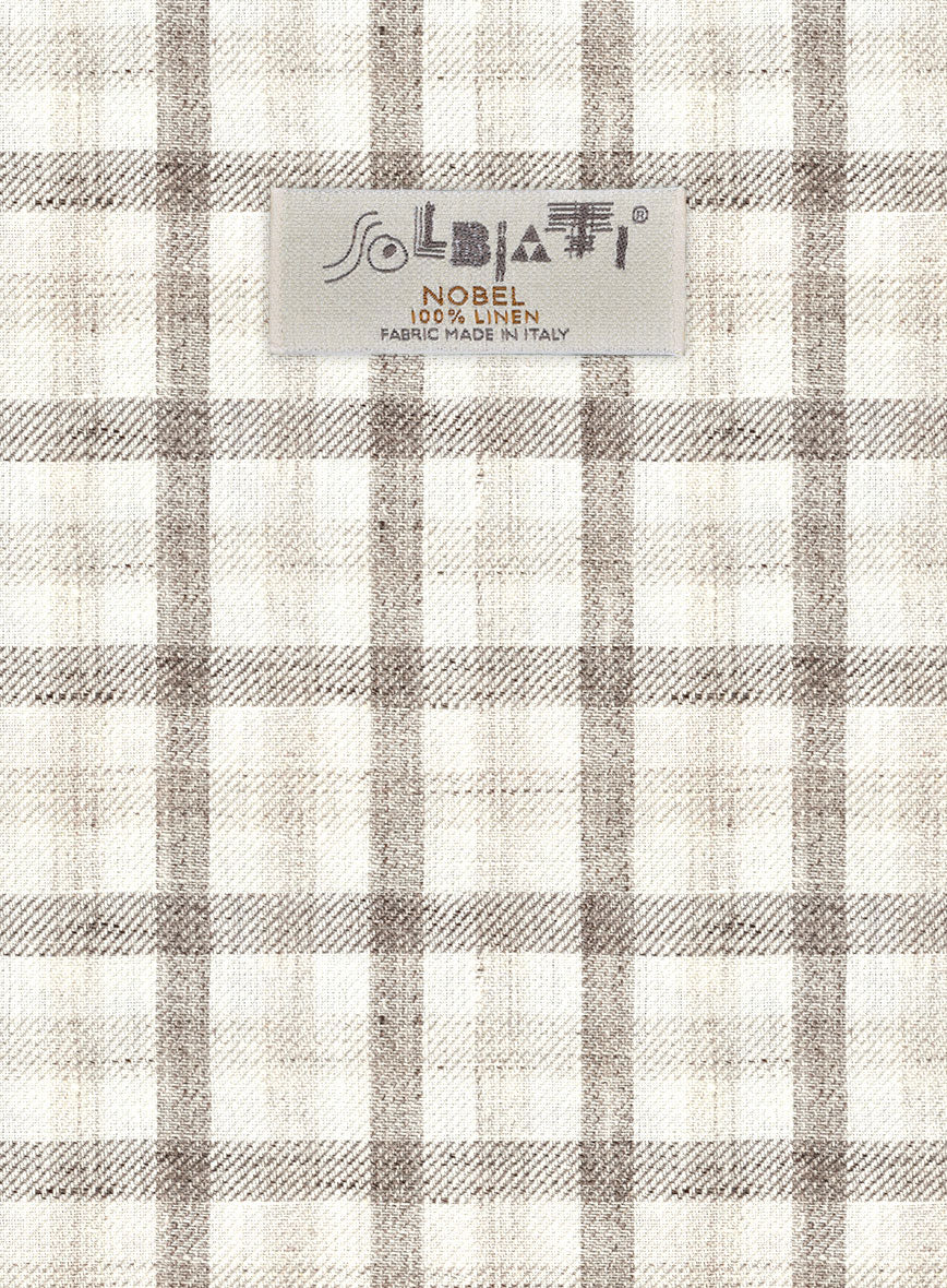 Solbiati Beige Checks Linen Pants - Image 2