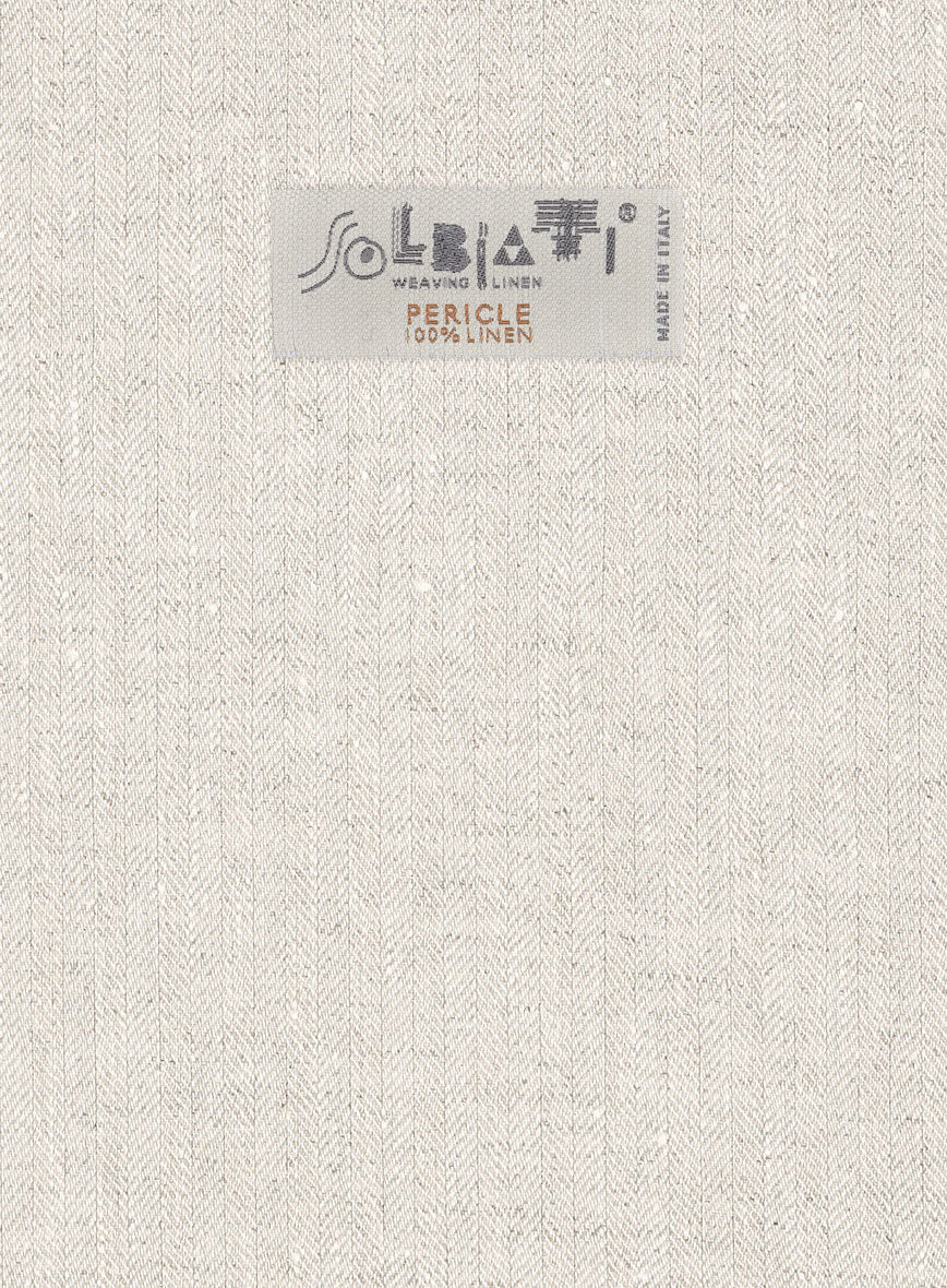Solbiati Beige Herringbone Linen Jacket - Image 3