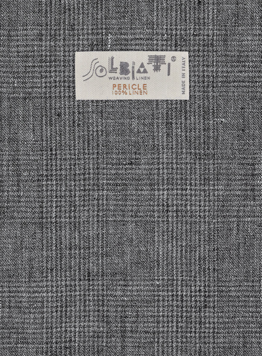 Solbiati Blue Gray Check Linen Suit - Image 7