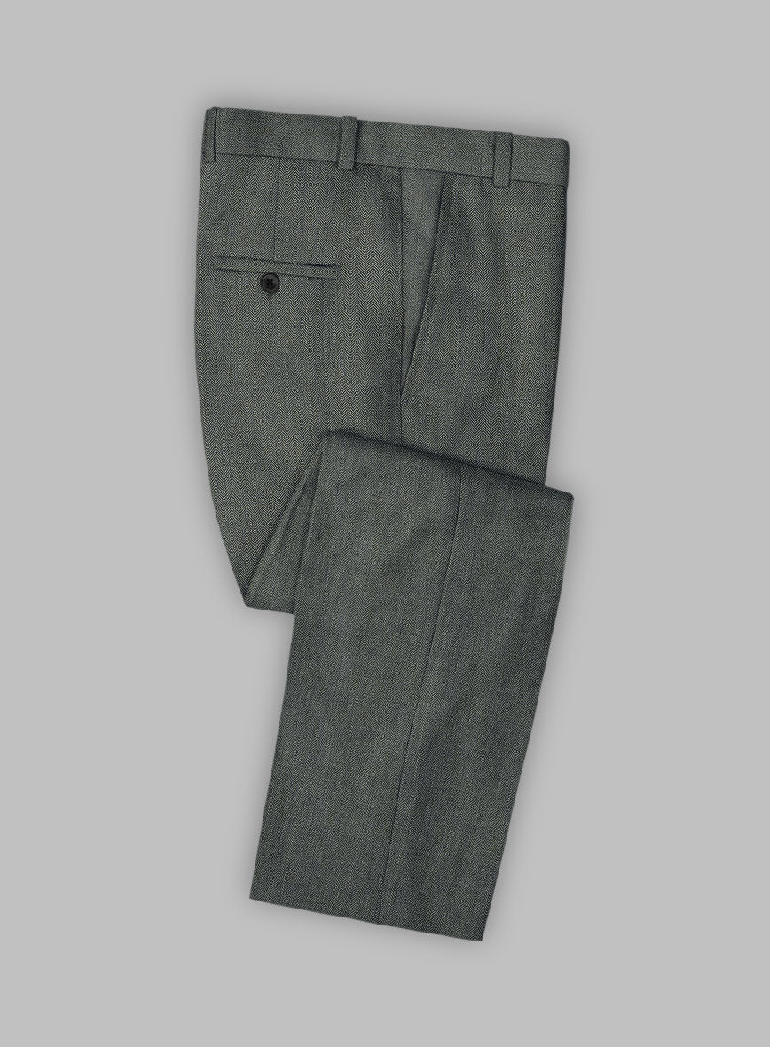 Solbiati Blue Green Herringbone Linen Suit - Image 7