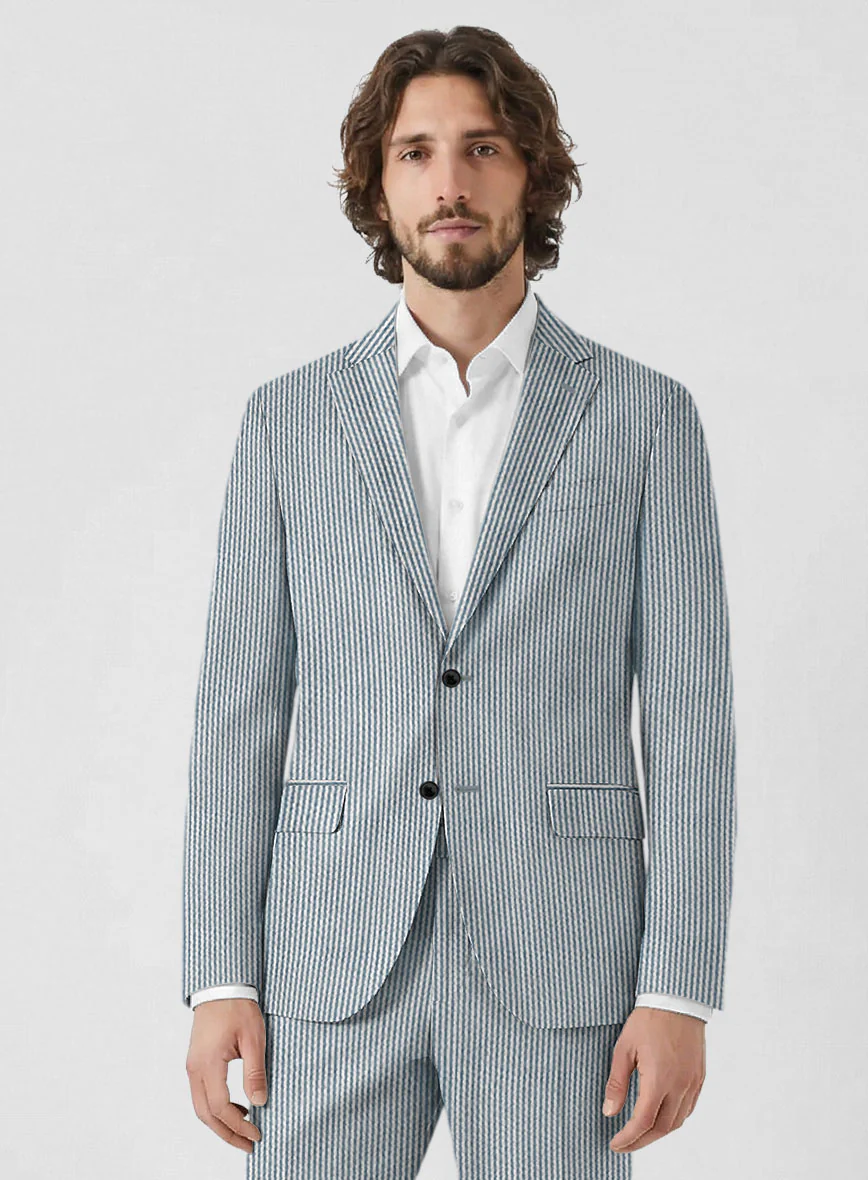 Solbiati Blue Seersucker Suit - Image 4