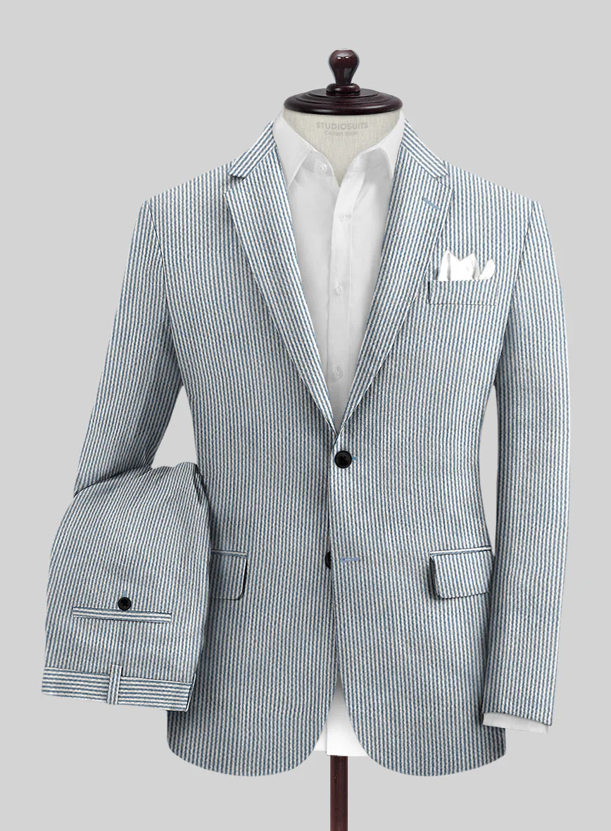 Solbiati Blue Seersucker Suit - Image 2