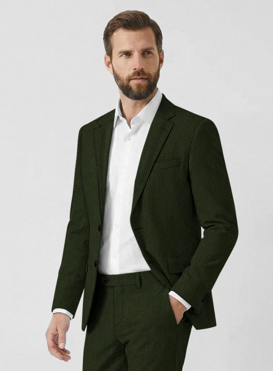 Solbiati Bottle Green Seersucker Suit - Image 3