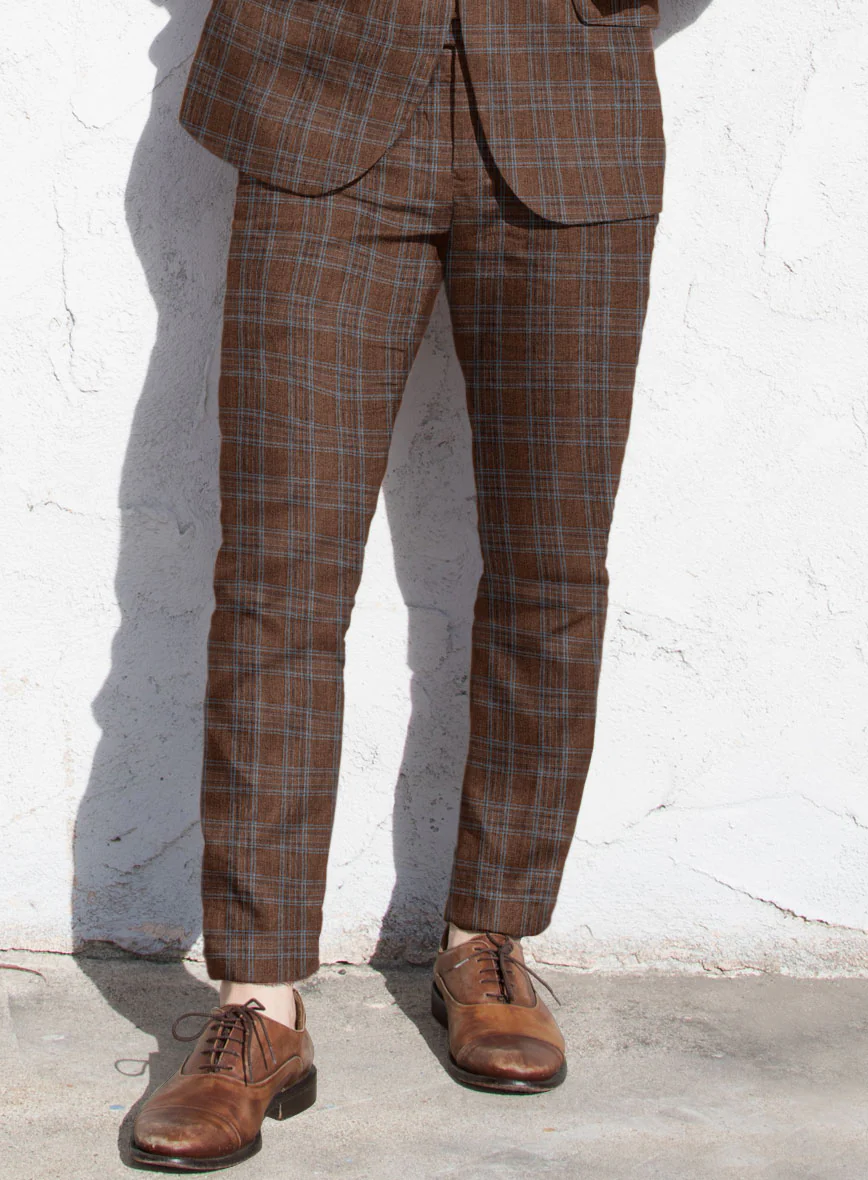 Solbiati Brown Square Linen Suit - Image 4