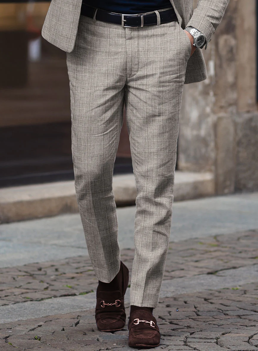Solbiati Carre Brown Glen Linen Suit - Image 5