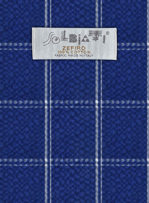 Solbiati Cobalt Blue Checks Seersucker Jacket - Image 2