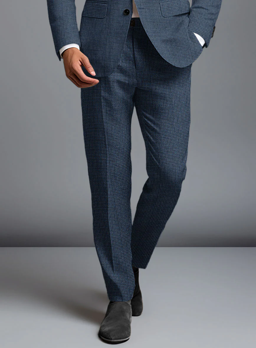 Solbiati Dark Blue Houndstooth Linen Suit - Image 5